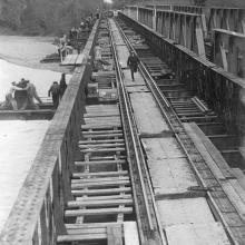 Ponte della ferrovia sul fiume Sinno - Linea FF.SS Taranto Reggio C.