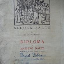 Diploma Scuola D'arte Pietrasanta 1959 a Favret Fabiano